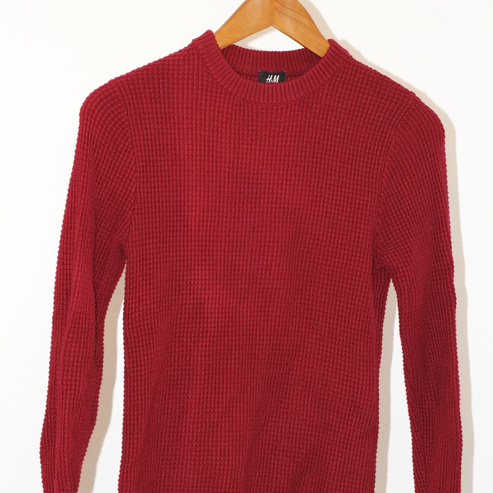H&M Textured Red Sweater